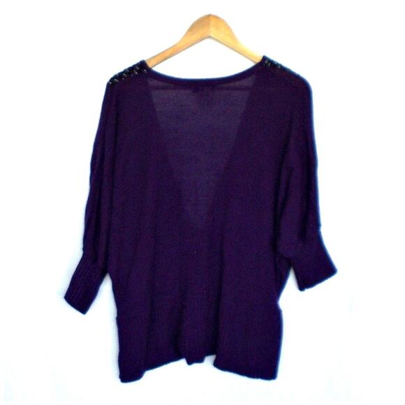 Vintage Jamie Nicole Purple Deep V Neck Plus Size Knit Sweater Sz 2X - Picture 2 of 5